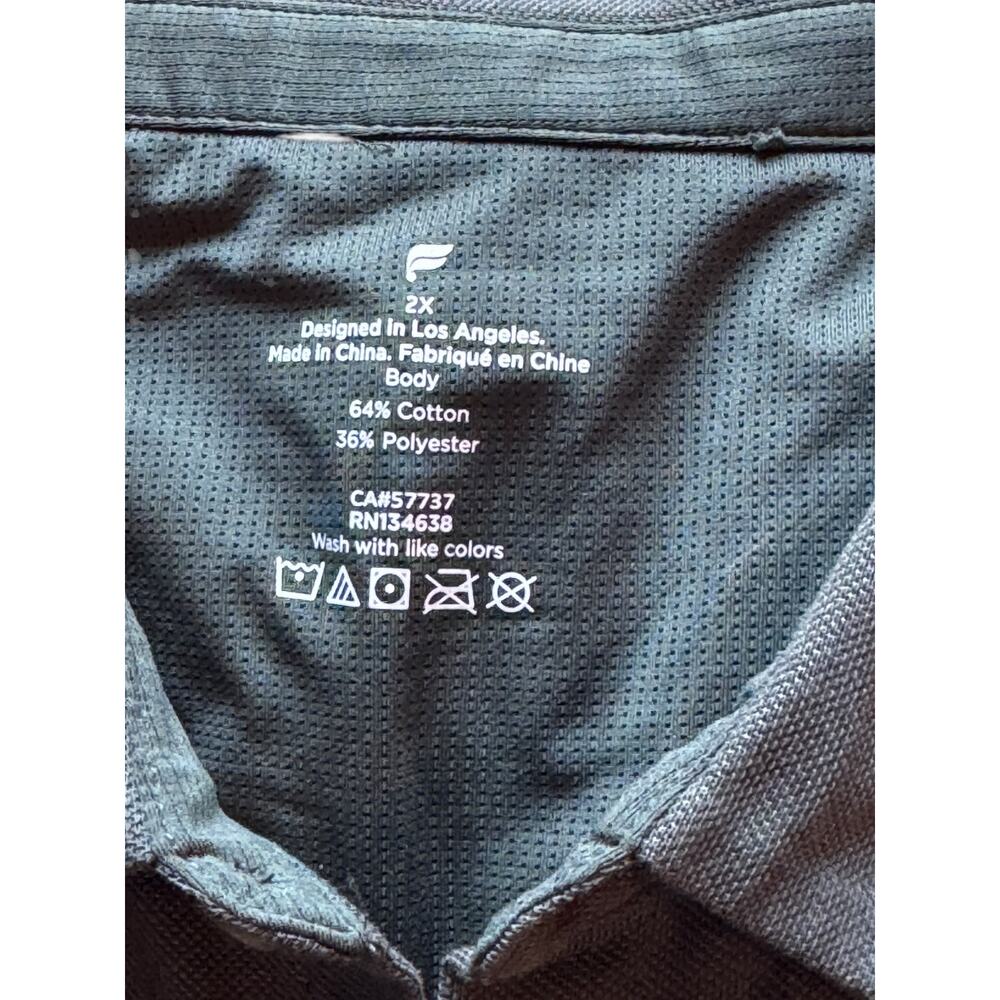 Fabletics Men’s 2X Dark Olive Green Long Sleeve Button Down Shirt Stretch Pocket - Picture 9 of 11